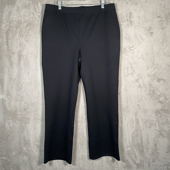 Quince Ultra Stretch Ponte Bootcut Pants Women's XL Petite Office Career Black - Picture 3 of 13